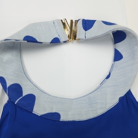 Anthropologie Hutck Blue Floral Halter Top Sleeveless Dress Sz S - Picture 11 of 16
